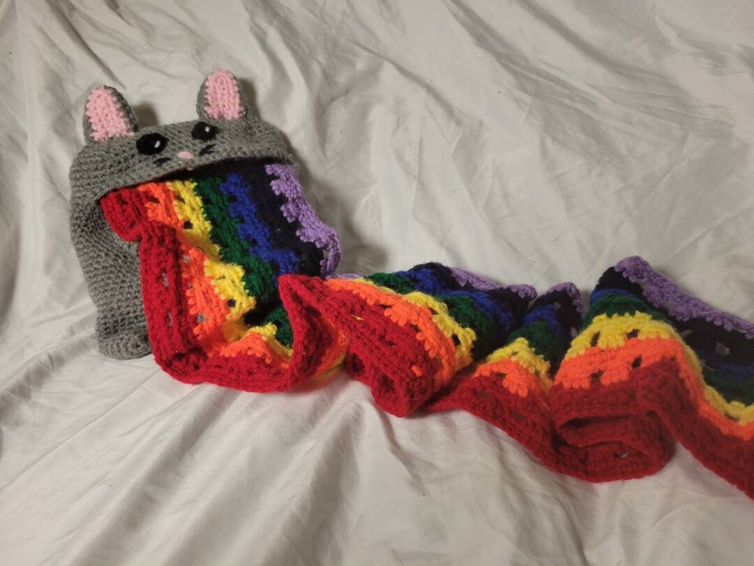 Cat Barf Scarf Stuffy Kitten Wrap Rainbow Winter Warm Etsy