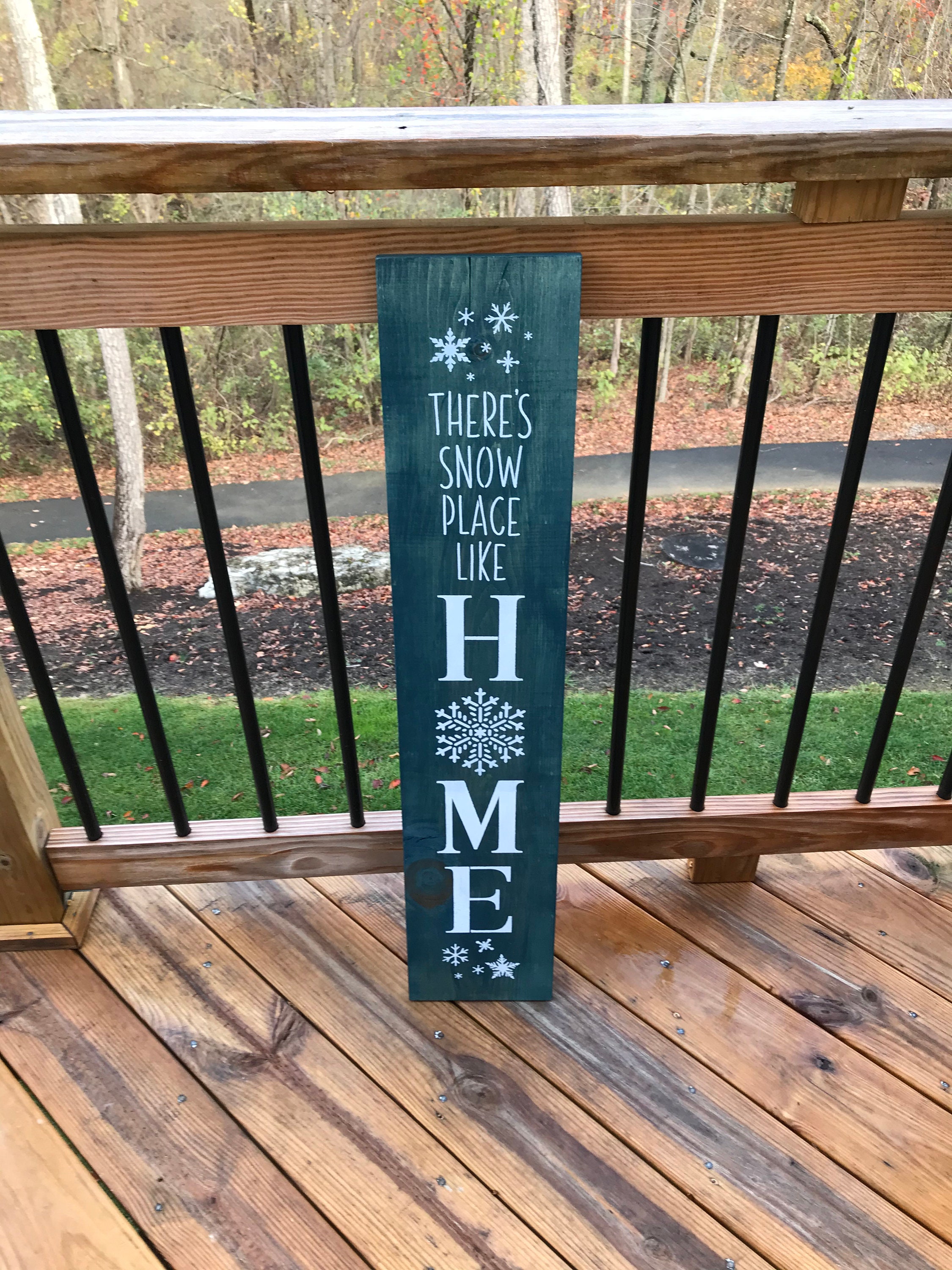 Porch Board There's Snow Place Like Home Rustic Etsy