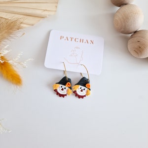 SCARECROW Polymer Clay Earrings Harvest and Autumn Lovers Accessories Back to School Jewellery Flower Lover Thanksgiving Jewelry image 6