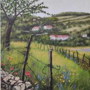 Original Painting, Oil on Canvas &quot;Monte del Sarte in the green Valpolicella&quot;