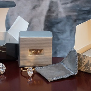 Avon Vintage Sterling Silver Lot Rings Earrings CZ White Topaz, Feather Earrings, NOS