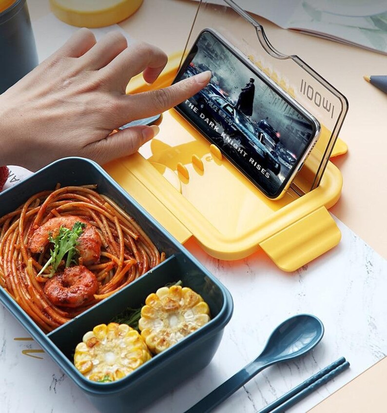 Elegant Bento Box Lunch Box Ecofriendly With Cutlery Etsy