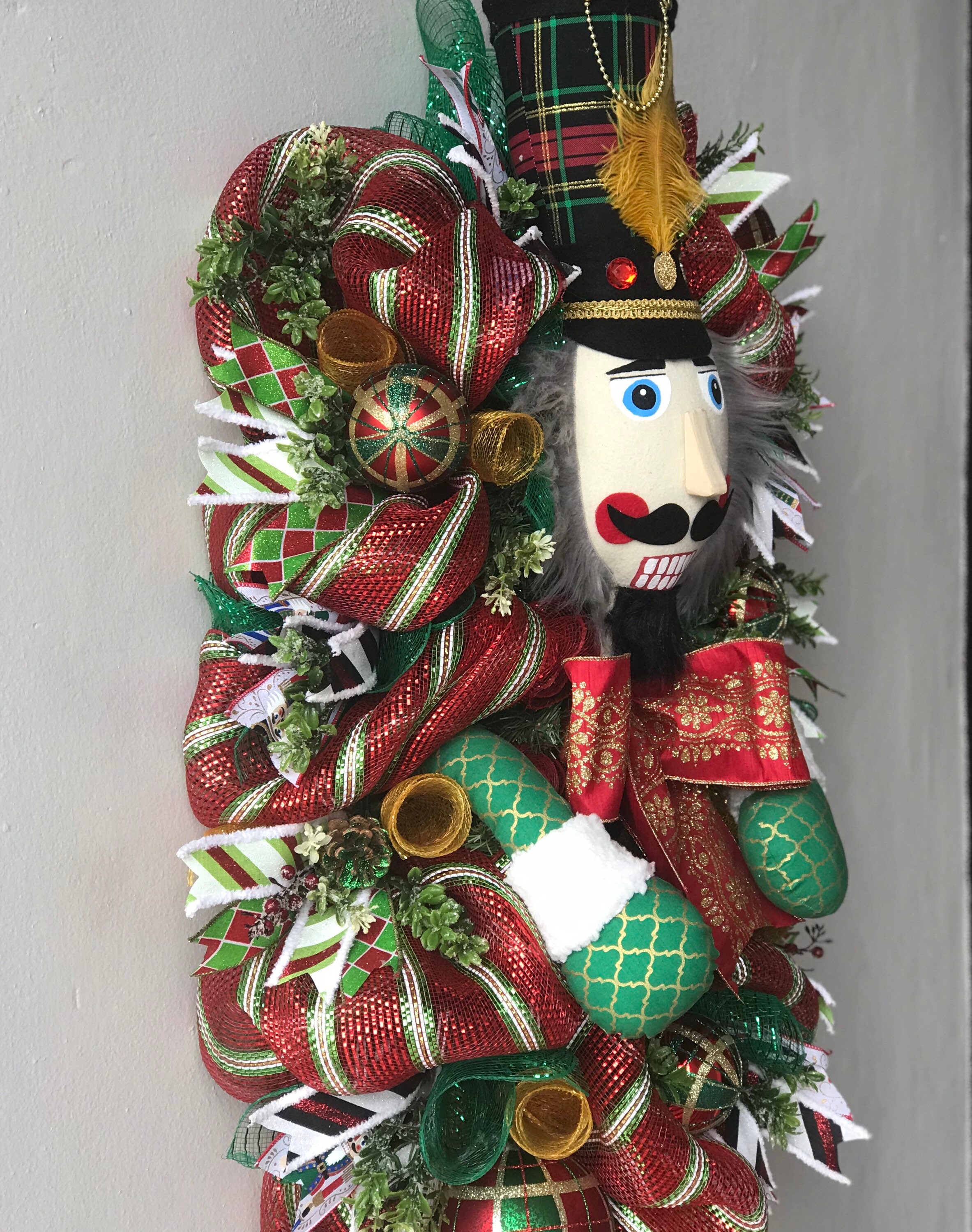 Nutcracker Wreath Christmas Wreath Nutcracker Decor Holiday Etsy
