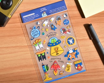 Need Some Space Removable Clear Stickers