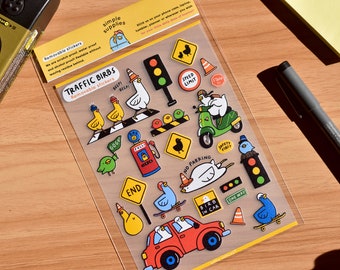Traffic Birbs Removable Clear Stickers
