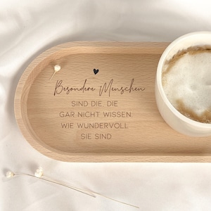 Personal gift for Christmas, birthdays, and special people. Engraved coffee and tea tray. Wooden decoration. Board. For her, him, or wife.