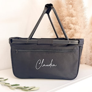 Personalisierter Einkaufskorb Geschenk Frau Kollegin Freundin Schwester | runder Geburtstag | Weihnachten | Mit Name | Markt | Geschenkkorb
