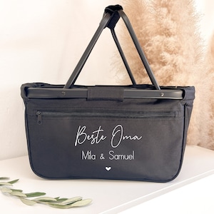 Personalisierter Einkaufskorb Geschenk Oma | runder Geburtstag | Weihnachten | Mit Name | Shopper | Mama | Tante | Geschenkkorb | Vilive