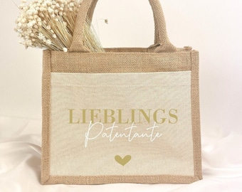 Personalized Jute Bag | favorite person | Godmother | birthday | Money gift | trifle | Vilive