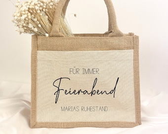 Farewell gift for retirement colleague | Personalized jute bag | Small thank you gift | Woman | Man | Pension | Partial retirement idea
