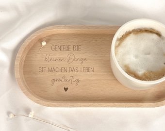 Personal gift for girlfriend | Engraved tray: Enjoy the little things | Birthday or Christmas | Small token of appreciation | Wooden decoration