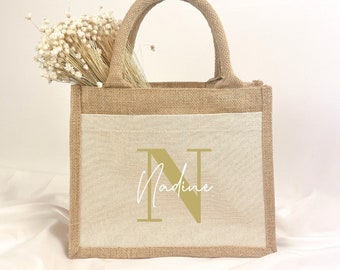 Personalized Jute Bag | Initial | Name | birthday | Money gift | trifle | Christmas | Vilive