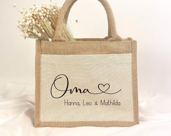 Jute tas Oma | Kleine attentie | kleinkinderen | Kerstmis | verjaardag | Oma | Cadeau-idee | Beste Oma | Grootouders | Verjaardag