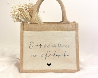 Jute bag Grandmas are like moms | Small gift | Grandchildren | Christmas | Birthday | Grandma | Gift idea | Best Grandma