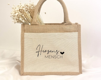 Hartverwarmende jute tas | Klein blijk van waardering | Cadeau-idee | Beste vriendin | Collega | Zus | Zeg dankjewel | Boodschappentas