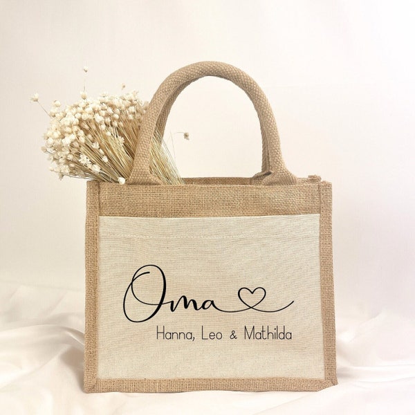 Jutetasche Oma | Kleine Aufmerksamkeit | Enkelkinder | Weihnachten | Geburtstag | Oma | Geschenkidee | Beste Oma | Großeltern | Geburtstag