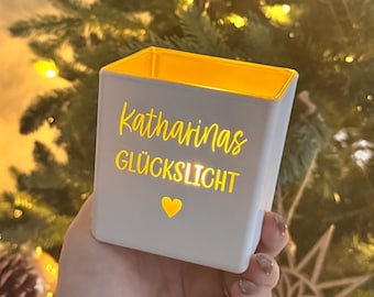 Lanterna regalo personalizzata con incisione portafortuna | Regalo di Natale per la fidanzata | Decorazione portacandele | Candela di compleanno