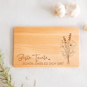 Frühstücksbrettchen Beste Tante Geschenk Geburtstag | Schneidebrett  | Vesperbrett | Holzbrettchen | Kleinigkeit | Danke sagen | Weihnachten