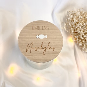Personalisiertes Naschglas mit Gravur | Geschenkidee Kleinigkeit Süßigkeiten | Bonbon | Teenie | Mädchen | Junge | Geburtstag  Vorratsglas