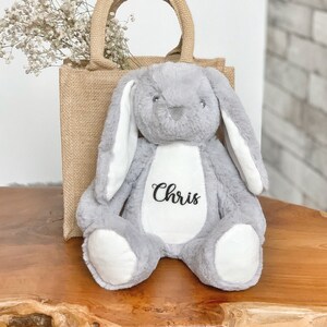 Kuscheltier Hase Personalisiert Ostern Geschenke Kinder Geburt Baby Geschenk Mama Ostergeschenk Plüschtier Kuscheltier Weiß Bild 8