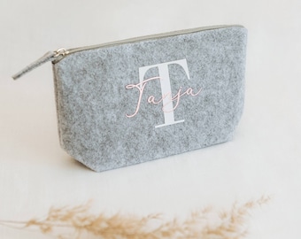 Personalized cosmetic bag felt with name | Gift woman | sister | Mother's Day | Makeup bag | birthday | Best friend | granny