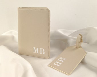 Personalized Set Passport Cover + Luggage Tag | Gift | girlfriend | Mom | woman | man | World tour | Abroad | Beach | Vaccination certificate