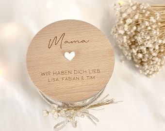 Vorratsglas mit Holzdeckel | Muttertagsgeschenk | Geschenk Mama | Aufbewahrungsglas | Keksdose | Geschenkdose | Geburtstag | Buche | Vilive