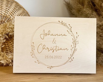 Personalisierte Erinnerungskiste | Geschenk | Hochzeit | Verlobung | Brautpaar | Jahrestag | Erinnerungsbox | Geschenk Paare | mit Namen