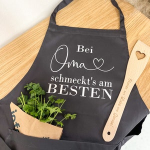 Cooking apron Grandma | Custom Gift | Baking apron | Birthday gift | Easter | Mother's Day | Christmas | Kitchen decor | gray white