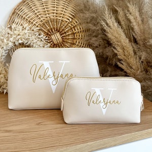 Gepersonaliseerde make-up tas met naam Cadeau vrouw mama Moederdag Make-uptasje verjaardag Beste vriend Toilettas afbeelding 1