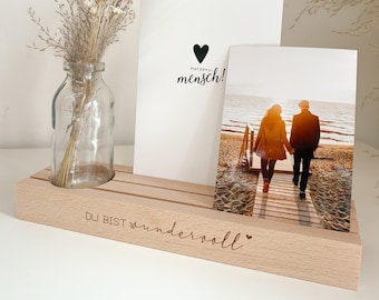 Large photo stand You are wonderful | Birthday Christmas Friend Mom | Individual gift idea with engraving | Flower candle personal