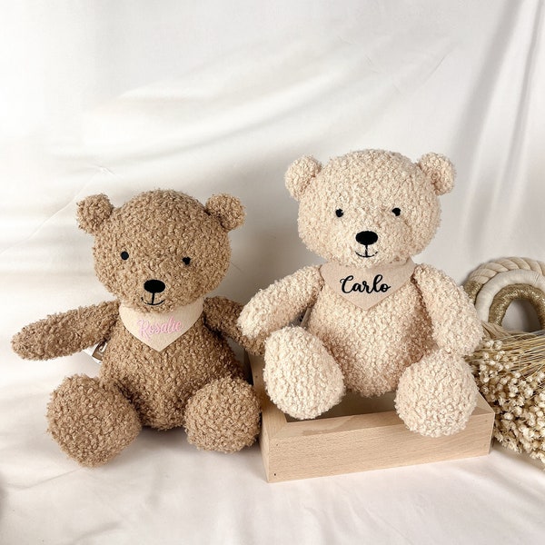 Gepersonaliseerd cadeau geboorte, knuffelige teddybeer, kinderverjaardag knuffelbeer, knuffel, knuffelbeer, doop, meisje jongen, Vilive