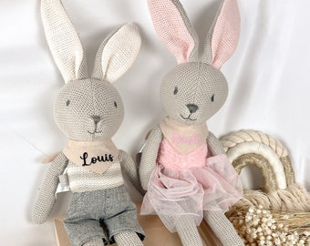 Personalized gift birth bunny | Cuddly toy knit | Child's birthday | stuffed animal | Baptism | Girl Boy | Christmas idea | Vilive