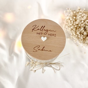 Presente personalizado colega com coração I pote de armazenamento presente em dinheiro I despedida equipe I licença maternidade mudança de emprego I colega favorito