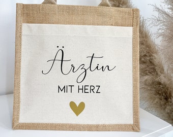 Personalisiertes Geschenk Jute Tasche | Kollegin | Pflegerin | Ärztin | Hebamme | Geschenktasche | Dankeschön | Geschenkidee | Abschied