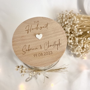 Personalized Wedding Gift | Money gift | storage jar | Little thing bride and groom | Gift wrapping | Cookie jar | Engraved wood