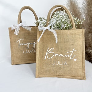 JGA jute bag personalized | Bride | Maid of honor | Bridesmaid | Gift bag wedding engagement | Pouch | Party | Colleague | Celebration