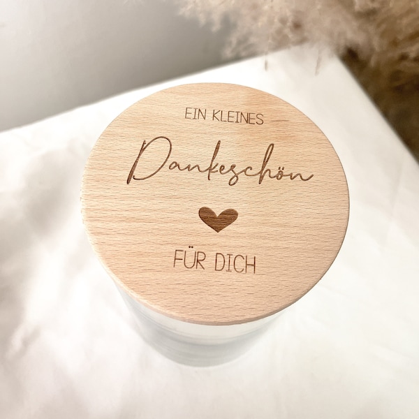 Personalisiertes Glas | Kleines Dankeschön | Geschenkidee Abschied | Freundin | Kollegin | Für Sie Ihn | Geld Kekse | Vorratsglas | Vilive