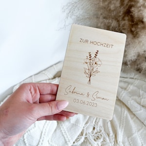 Personalisiertes Geschenk Hochzeit | Geldgeschenk | Postkarte | Holzdeko | Brautpaar | Verlobung | Hochzeitskarte | Kleinigkeit