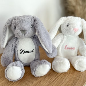 Kuscheltier Hase Personalisiert Ostern Geschenke Kinder Geburt Baby Geschenk Mama Ostergeschenk Plüschtier Kuscheltier Weiß Bild 4