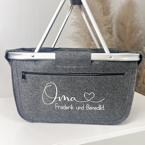 Personalisierter Einkaufskorb Geschenk für Oma runder Geburtstag Weihnachten Mit Name Shopper Mama Tante Geschenkkorb Vilive Bild 1