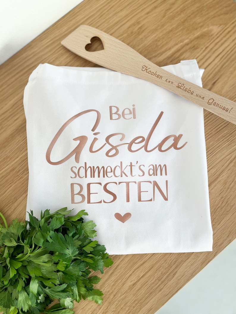 Personalisierte Schürze Kochschürze Küche Deko Personalisiertes Geschenk Freundin Mama Oma Opa Papa Geburstag Idee Bild 2