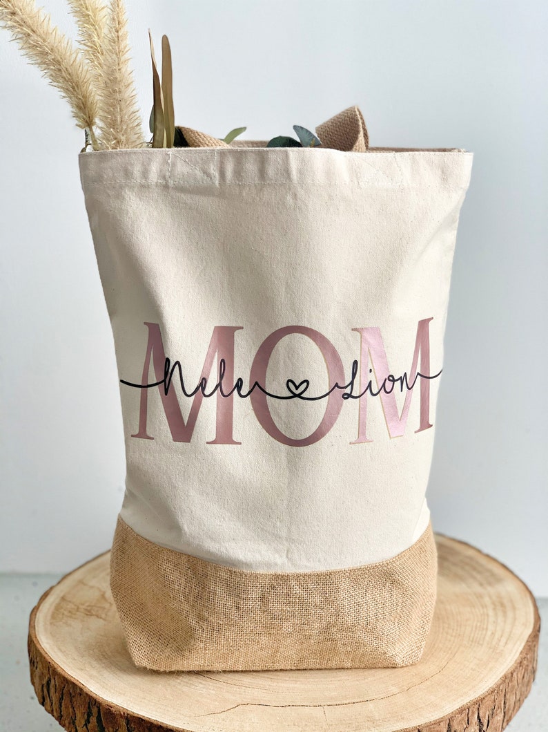 Personalisierte Tasche Mama Freundin Geburt Geschenkidee Jute Tasche Strand Tasche Geburtstag Oma Geburtstag Vilive Bild 7