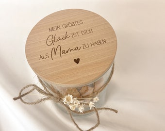 Muttertagsgeschenk Vorratsglas Spruch | Mama größtes Glück | Geschenkidee Muttertag | Aufbewahrungsglas | Geschenkdose | Geburtstag | Oma