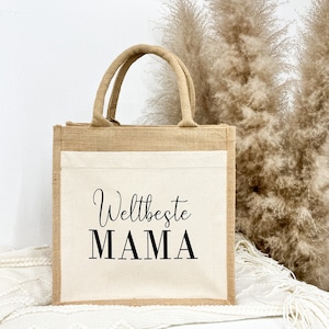 Jute Tasche Muttertag | Geschenk Mama | Jute Beutel | Geschenkkarte | Personalisierte Geschenke | Trockenblumen | Kleines Geschenk | Danke