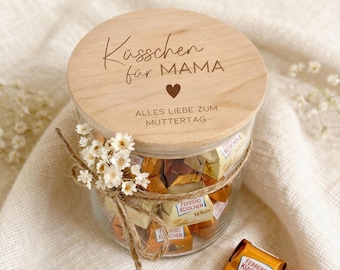 Een persoonlijk Moederdagcadeau, praktisch en duurzaam voor mama | Bewaarpotje, klein cadeautje, bedankje, decoratie voor verjaardagen en Kerstmis | Kusjes