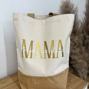 Personalisierte Tasche Mama Freundin Geburt Geschenkidee Jute Tasche Strand Tasche Geburtstag Oma Geburtstag Vilive Bild 6