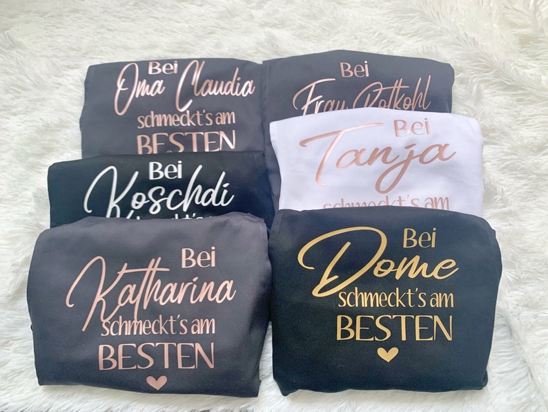 Personalisierte Schürze Kochschürze Küche Deko Personalisiertes Geschenk Freundin Mama Oma Opa Papa Geburstag Idee Bild 4