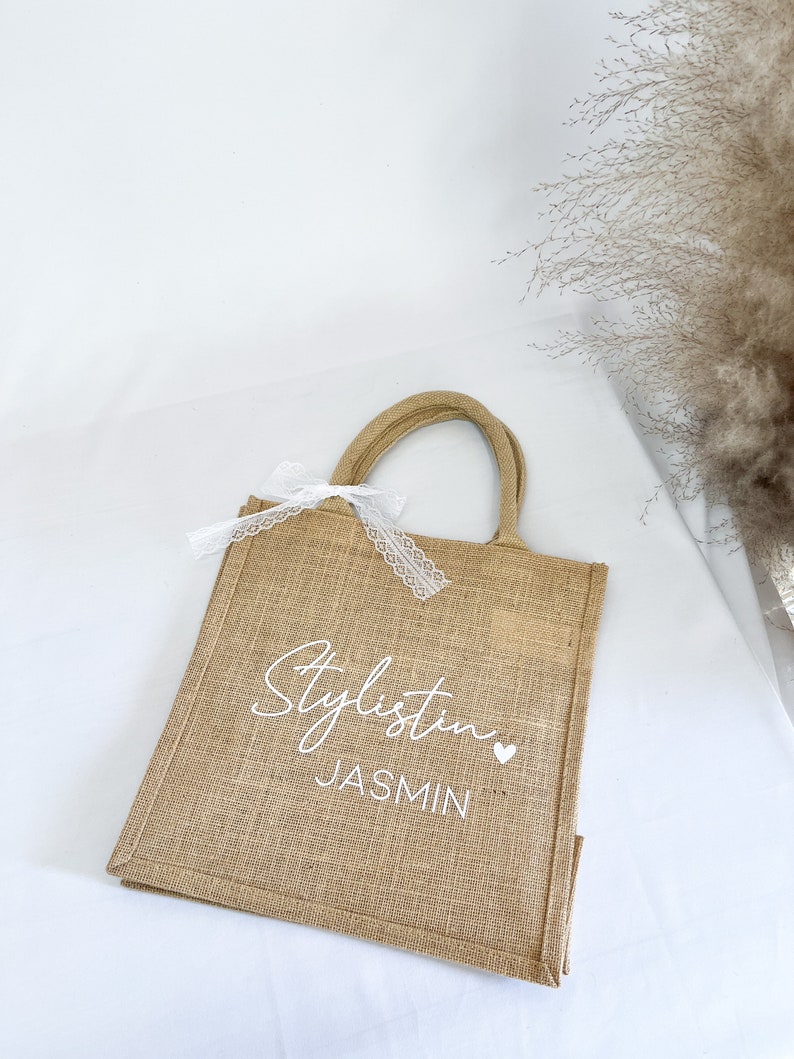 JGA jute bag personalized Bride Maid of honor Bridesmaid Gift bag wedding engagement Pouch Party Colleague Celebration image 5