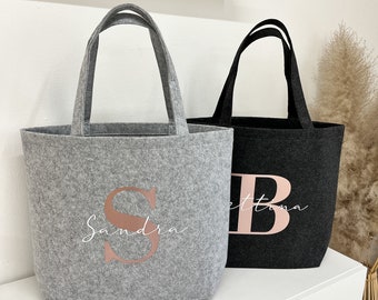 Personalized felt bag with initial and name | gift woman | sister | girlfriend | mom | grandma | shopping bag | birthday | Vilive